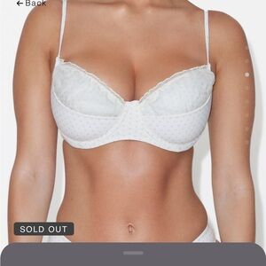 Frankie's x Khy Bikinis White Polka Dot Swim Bra